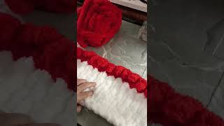chunky blanket red n white vid 10 #chunkyblanket #chunkyyarn #tutorials #diy