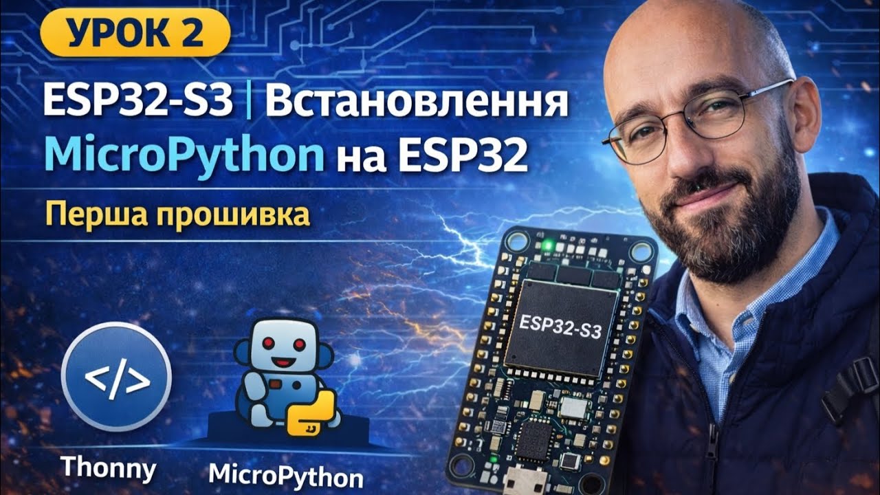 ESP32-S3 + MicroPython з нуля | Встановлення та прошивка (Урок 2)