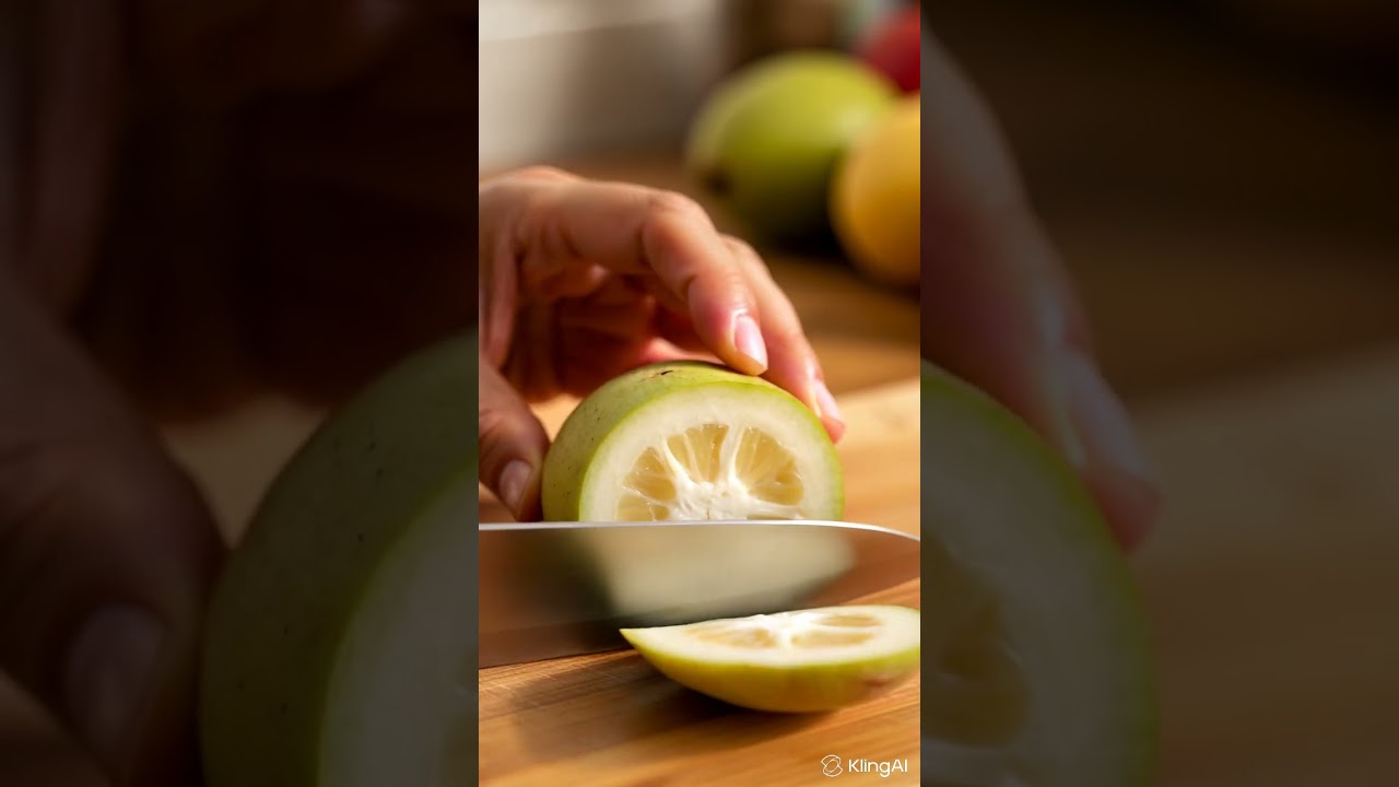 Cutting a White sapote  fruit Mi Creative ASMR Cutting Video | AI ASMR