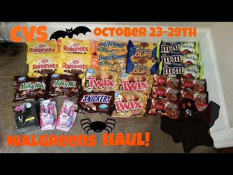 CVS COUPON DEAL HAUL WALGREENS!! 10/23-10/29 CANDY GALORE!