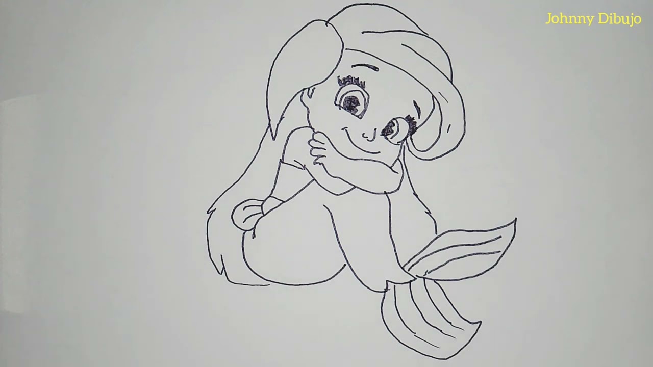 DIBUJOS PARA PRINCIPIANTES: Cómo dibujar a la sirenita