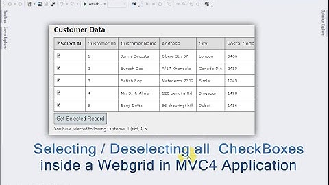 Selecting / Deselecting all  CheckBoxes inside a Webgrid in asp.net MVC4 Application.
