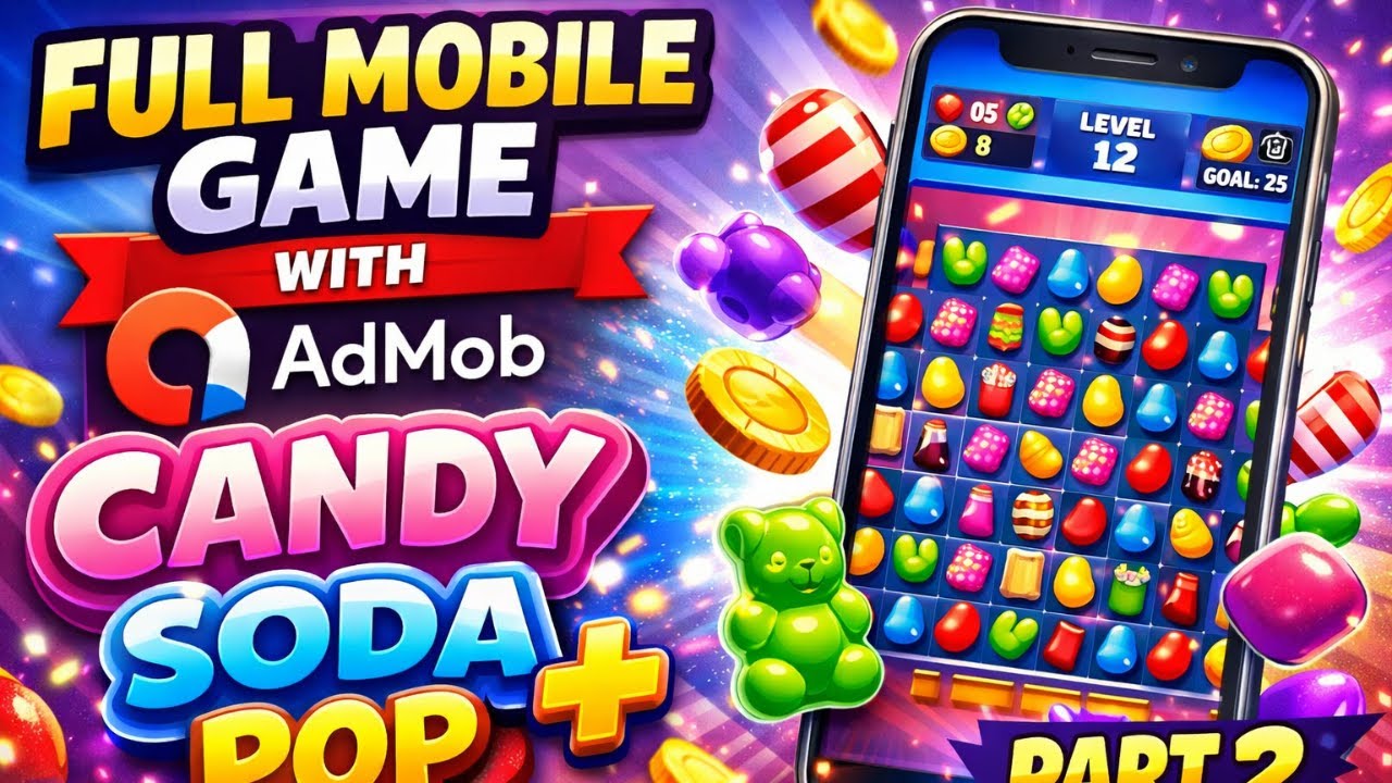 How You can Build a Full Mobile Game With AI on Your Phone 📱  Candy Soda Pop + AdMob Part 2