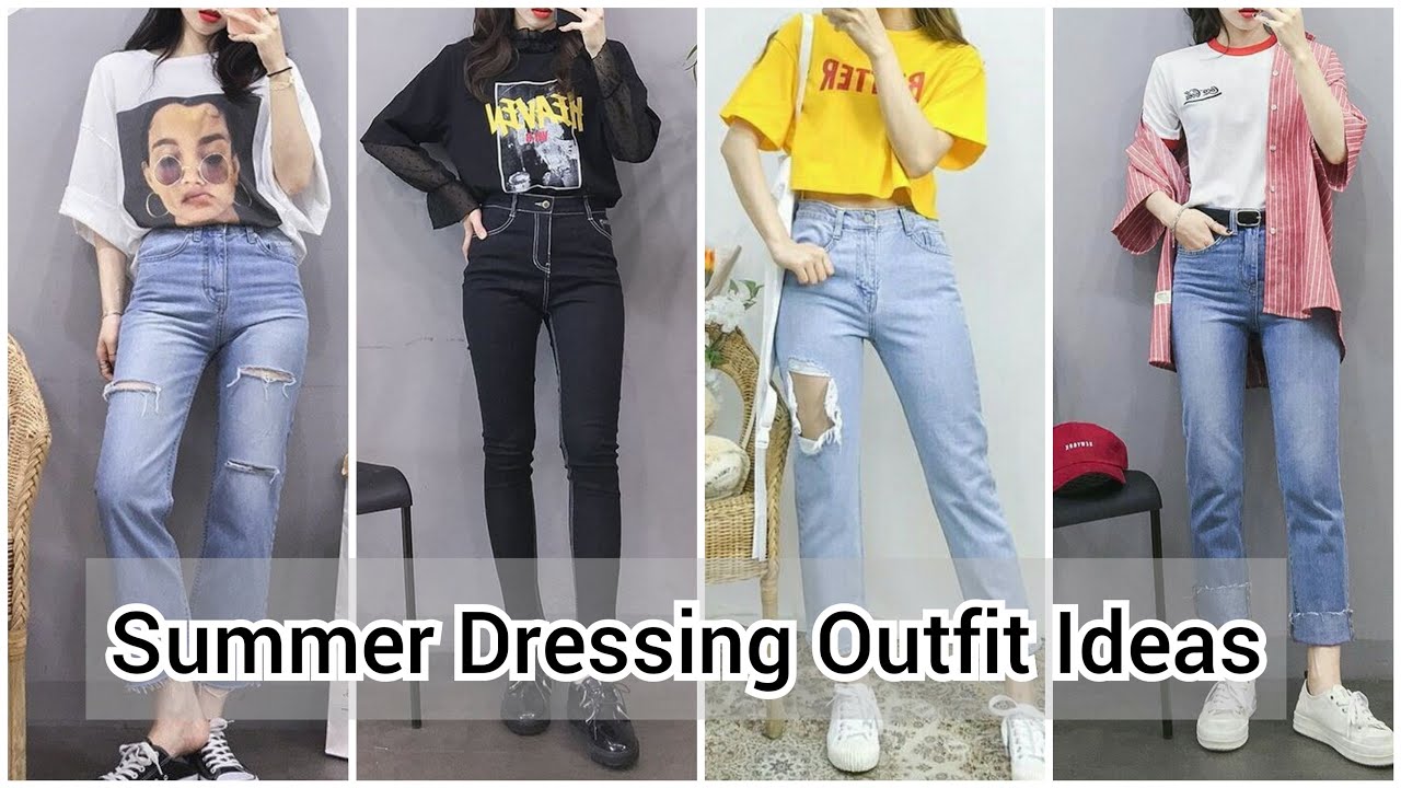 Latest Korean Girls Jeans Top Design| Summer Outfit Ideas 2021| Jeans ...