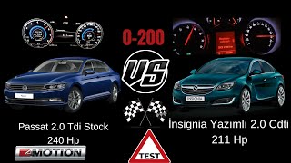 Vw Passat 2 0 Tdi 240 Hp Vs Opel Insignia 20 Cdti Chip Tuning 211 Hp Yarış 0-200