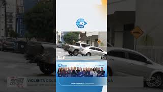 Violenta colisão envolve quatro carros no cruzamento...
