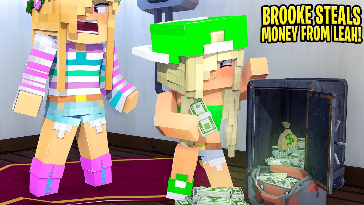 Little Leah's FOSTER DAUGHTER STEALS HER MONEY... Minecraft