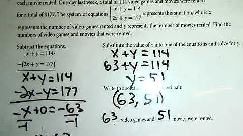 system of linear equation elimination method word problems