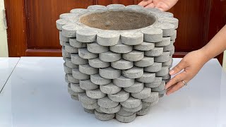 Extremely beautiful and simple flower pot ideas from   Cement