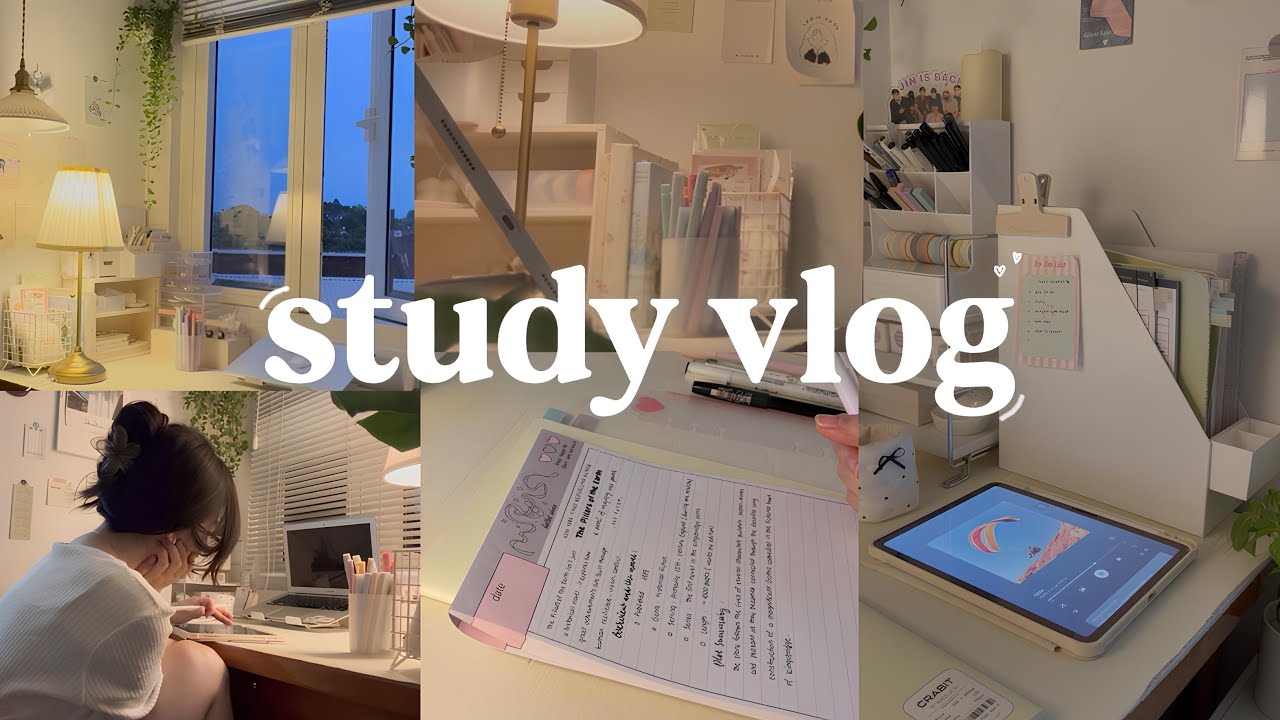 STUDY VLOG | 4:30am early morning, studying, note, being productive day, motivation ˚ ༘