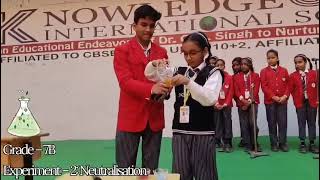 Grade 7B Student Performing Neutralisation Experiment Knowledgegram International School