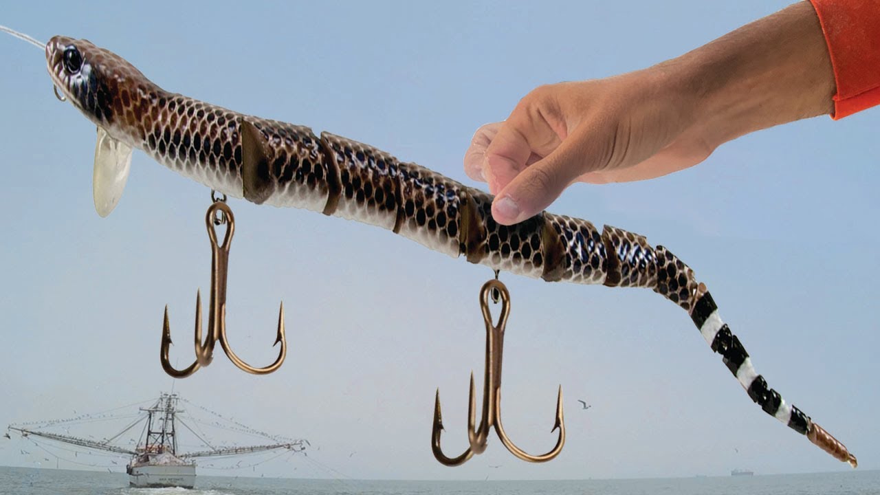 MONSTER FISHING with a HUGE SNAKE LURE : One in a MILLION CATCH