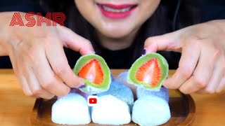 ASMR EATING DAIFUKU STRAWBERRY MOCHI CAKE SOFT EATING SOUNDS/ZEST ASMR