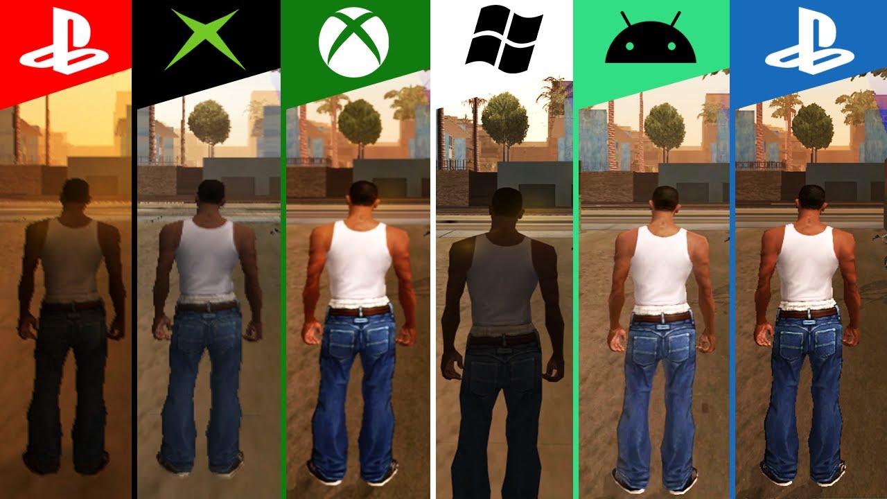 GTA SAN ANDREAS GRAPHICS COMPARISON PS1 VS PS2 VS PS3 VS PS4 VS PS5 #f, Grand  Theft Auto: San Andreas