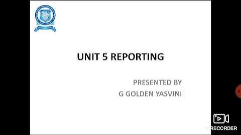 POM UNIT 5 REPORTING