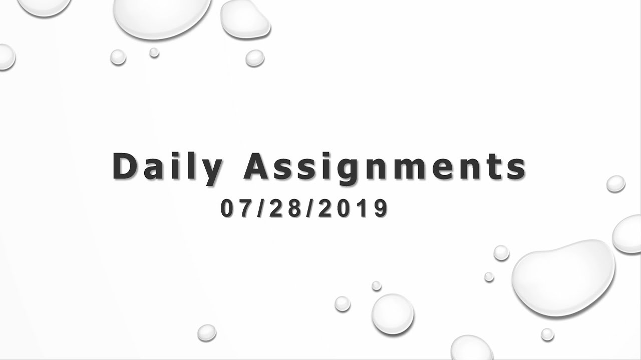 Daily Assignments - (07-28-2019)