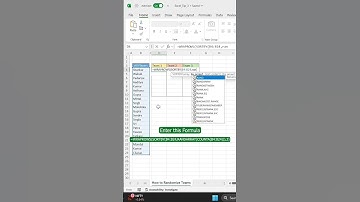 🙏how to create randomise teams in excel #excel #exceltech #shortvideo #shorts