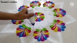 Simple Rangoli Design For Festival | Statisfying Relaxing Sand Video Art | Swamini's creation |