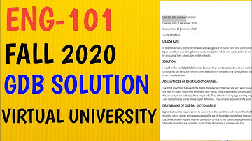 ENG (101) GDB solution fall 2020