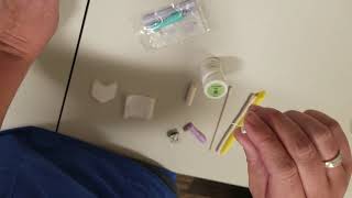 Unloading syringe and recapping the needle