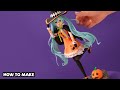 Miku halloween version  how to make clay tutorial  handi work