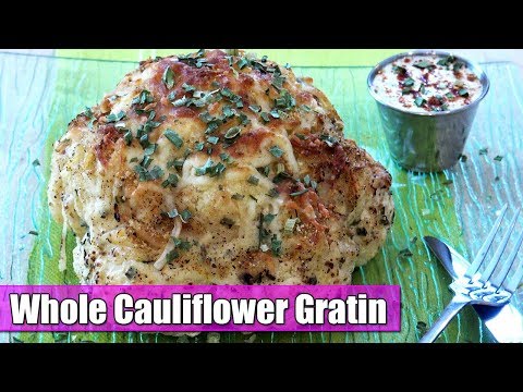 Cauliflower Gratin Recipe (EASY Whole Baked Cauliflower with Creamy Sauce and Cheese)