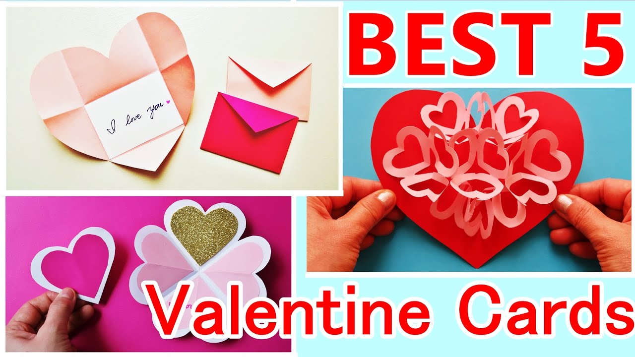 バレンタインカード作り方 ハートメッセージカード ベスト5 Diy Best 5 Valentine S Day Card Ideas Pop Up Cards Youtube