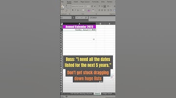 Excel shortcut for a sequence of dates or numbers