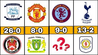 COMPARISON: Emirates FA Cup Biggest Wins in History! #manchesterunited #tottenham #liverpool