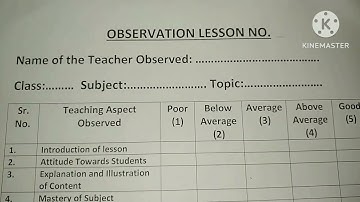 Observation lesson plan | पाठ योजना अवलोकन | how to make observation lesson plan | b.ed || d.el.ed |