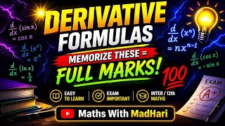 Derivatives Formula’s Explanation| AP/TS Intermediate Calculus Formulas