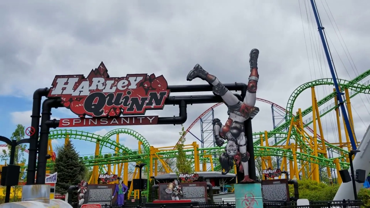 Six flags new England the Harley Quinn ride test YouTube