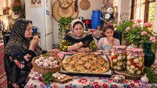 Village Life in Iran | Homemade Garlic Bread & Traditional Pickled Garlic 🧄🌿