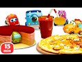 Пицца, смузи и чизкейк — машинки Мокас на кухне! Сборник мультфильмов для детей