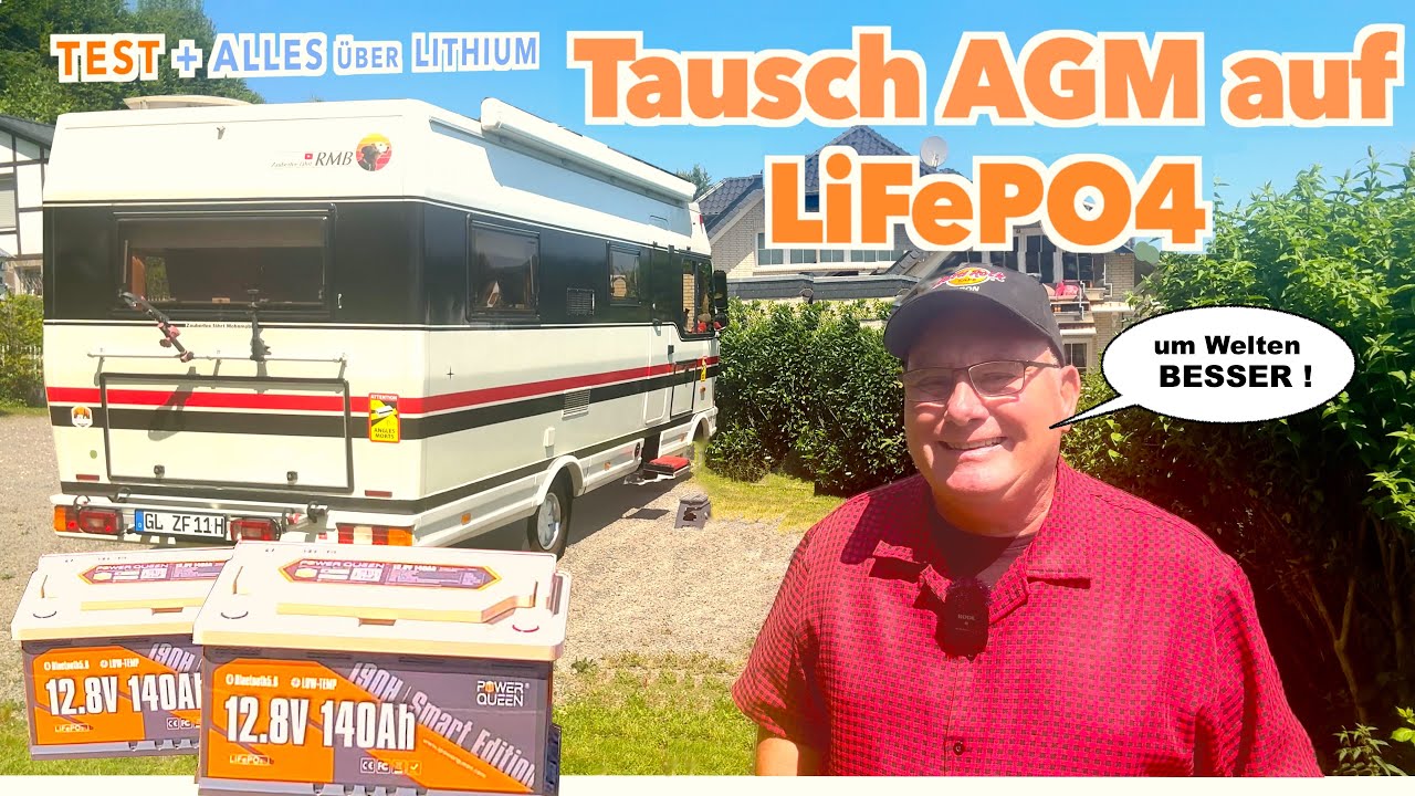 Umbau Wohnmobil auf Lithium LiFePO4 Batterie mit superstarken 140AH von Powerqueen, alle Infos +Test