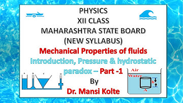 Mechanical properties of fluids - Part -1 - Introduction, Pressure, Hydrostatic Paradox