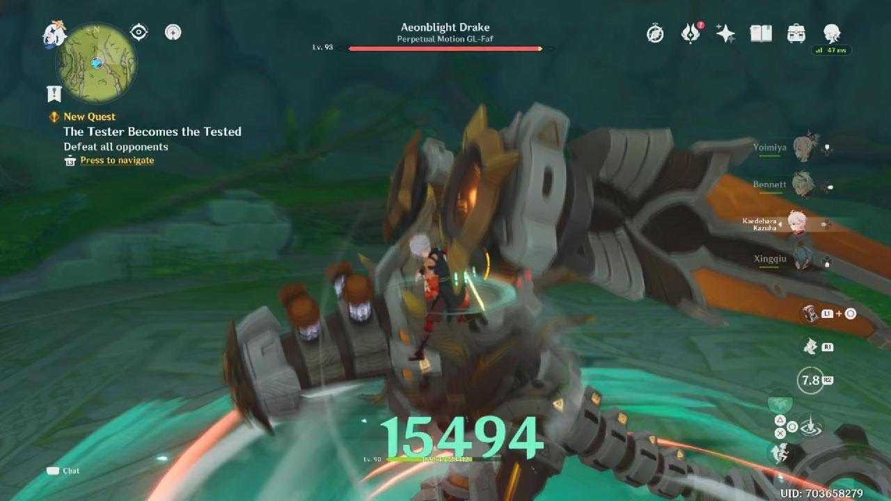 Aoenblight Drake Fight - Genshin Impact