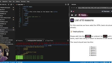 Creating a Ordered List - HTML Interactive Exercises/Course