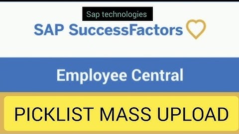 l PICKLIST MASS UPLOAD l SAP Success Factors Employee Central l SAP Technologies l
