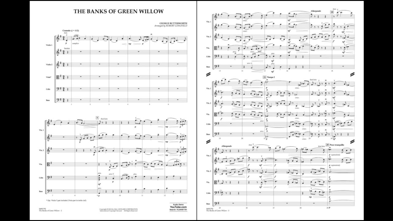 The Banks of Green Willow by Butterworth/arr. Robert Longfield