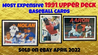 Most Expensive eBay Sales 1991 Upper Deck Baseball Cards - April 2022