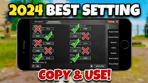 PUBG MOBILE 2024 BEST SETTINGS & SENSITIVITY🔥COPY & USE+CODE☑️