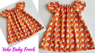 Yoke Baby Frock Cutting and stitching Very Easy