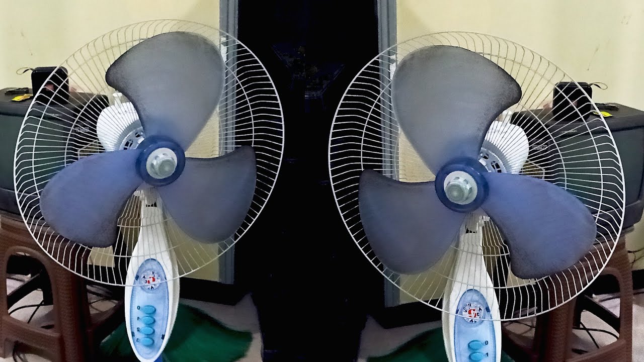 Fan - Kipas Angin Berdiri Tanpa Jala Baling Baling Biru agak Dekil