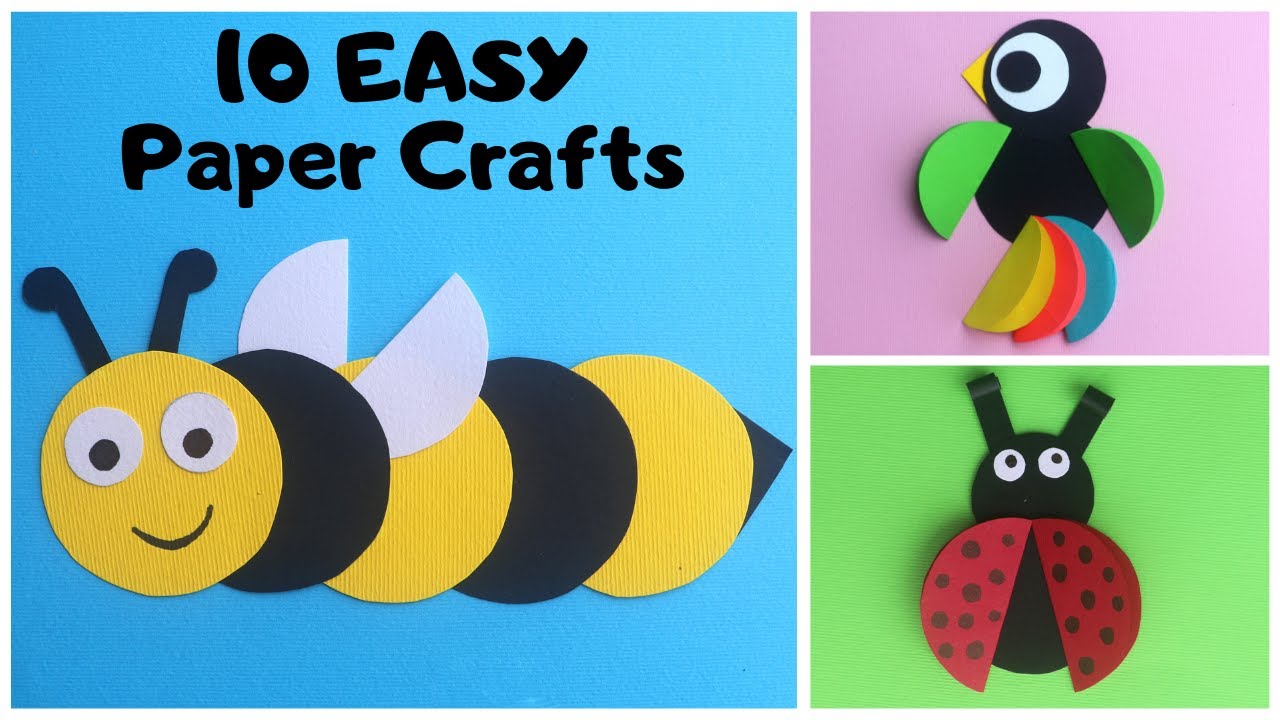 10 Easy Paper Crafts for Kids | Paper Circle Crafts | DIY Paper Toys -  YouTube
