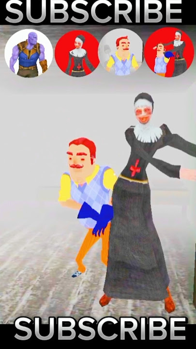 Which Room Are Hello Neighbor and Evil Nun Dancing In Together? 🤔 1, 2, 3, or 4? | #shorts