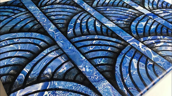 #061 3D Wave Acrylic pour - fluid art painting tutorial #fluidart #zentangle