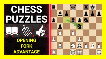 Chess Puzzles to Practice. Themes: Opening, Fork, Advantage. Learn Chess