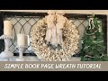 Simple Book Page Wreath Tutorial