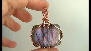 Rectangular Square Cabochon Wire Wrap Pendant Tutorial Beginner